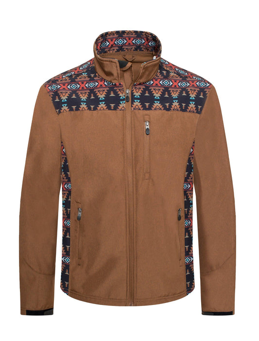 Cognac/Rust Aztec Print Jacket By Rodeo Clothing