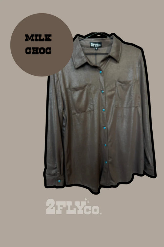Leather Lux Chocolate Shirt By 2Fly