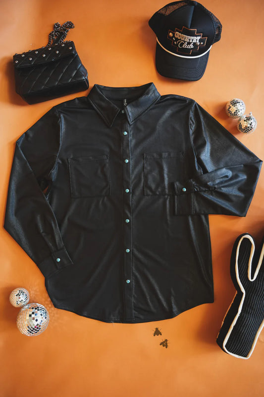 Leather Lux Midnight Shirt By 2Fly