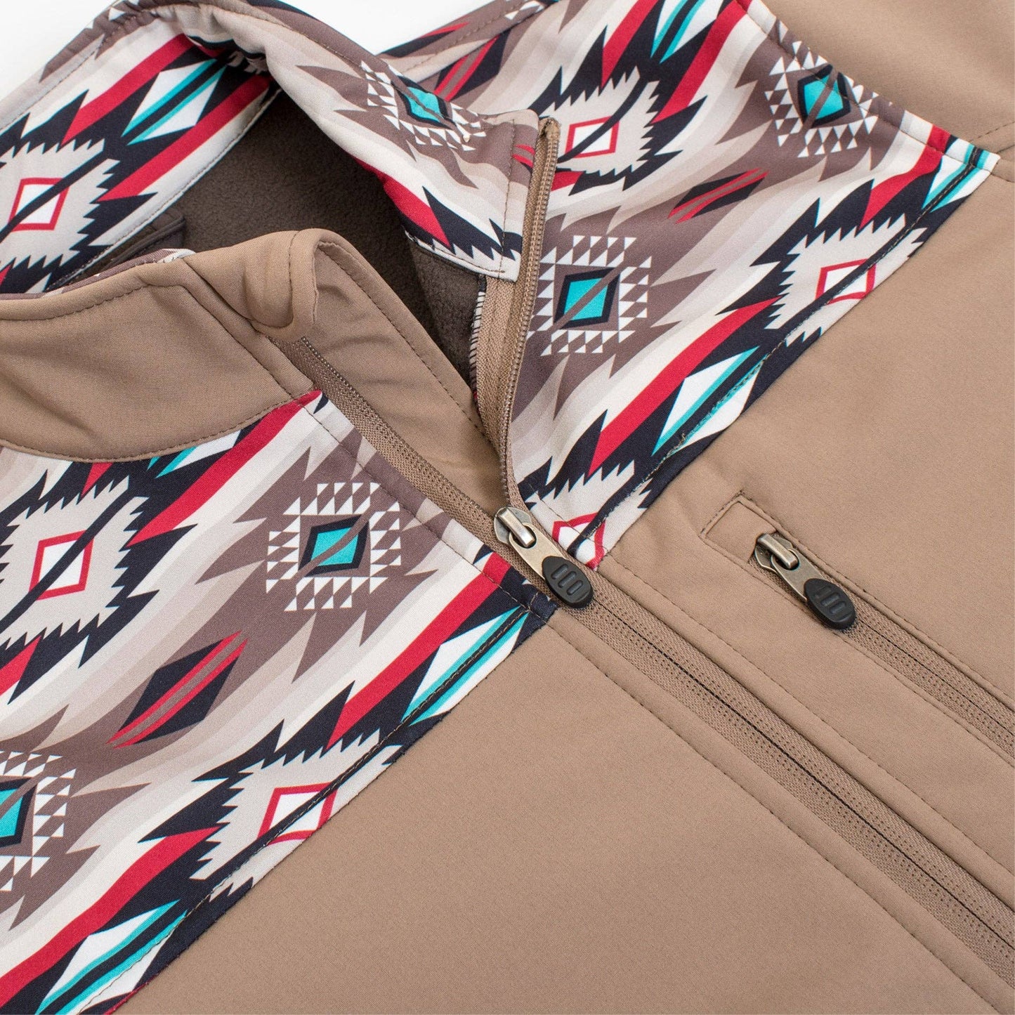 Khaki/Brown Aztec Print Jacket By Rodeo Clothing