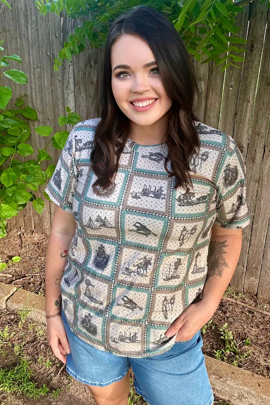 Western World Crew Neck Tee By Sterling Kreek