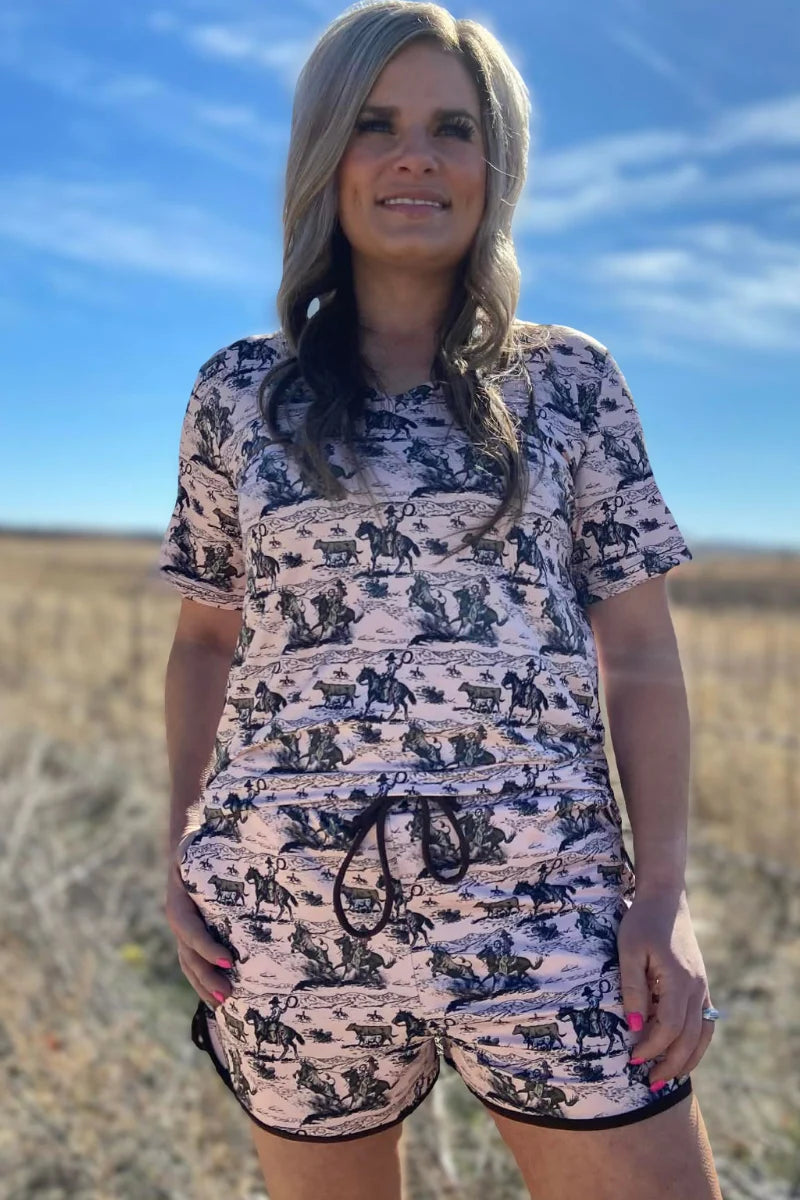 Day Workin Shorts- Blush By Sterling Kreek