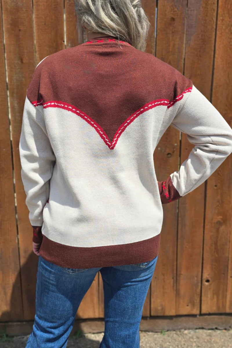 Dust & Spurs Knit Sweater By Sterling Kreek