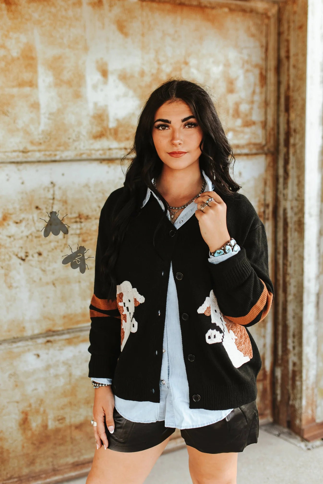 Cattle Cardi - Black Hereford Cardigan By 2Fly