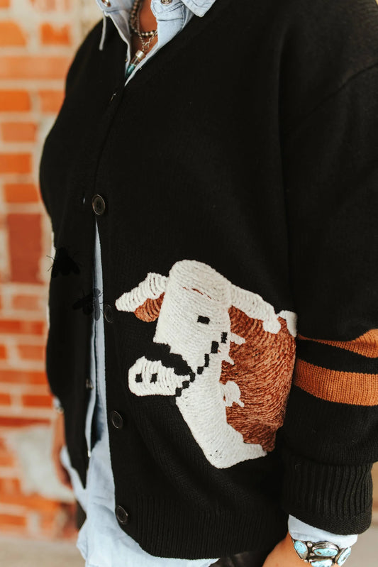 Cattle Cardi - Black Hereford Cardigan By 2Fly