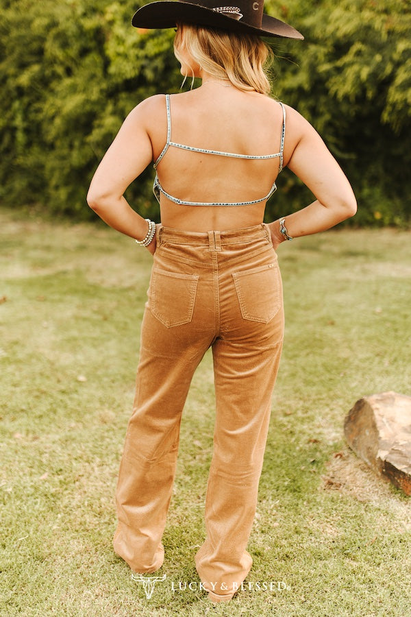 Camel Stretch Denim High Rise Jeans By L&B