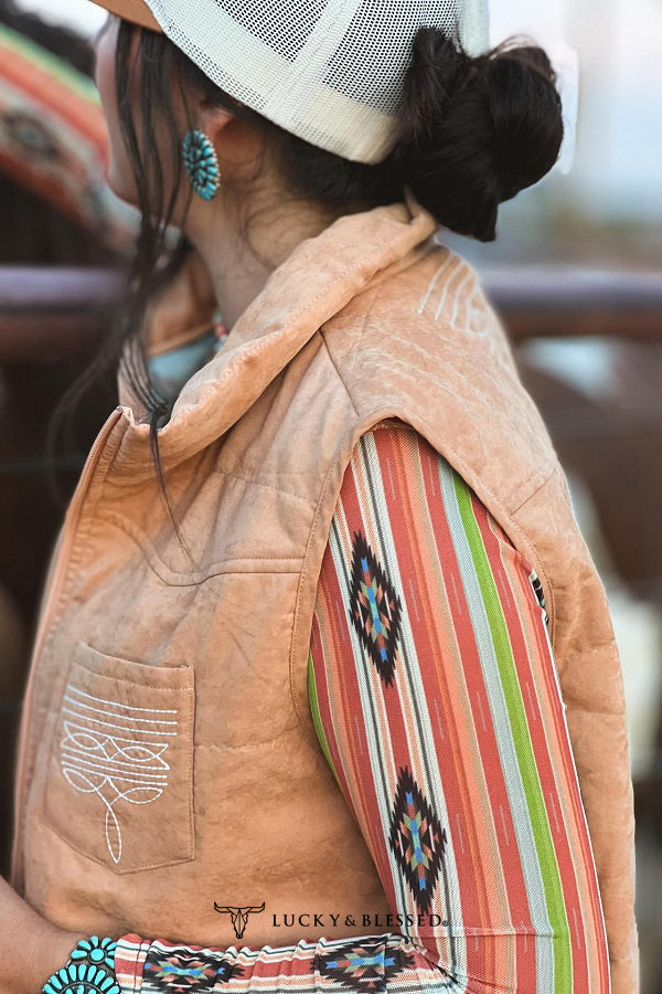 Camel Puffer Boot Stitch Vest By L&B