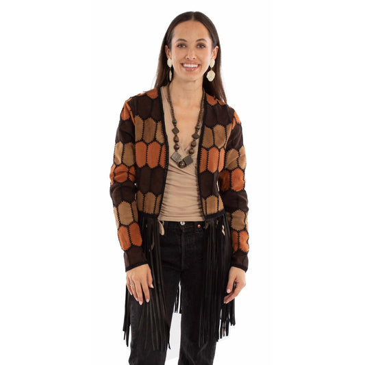 Patch Multi-color Leather Jacket By Scully