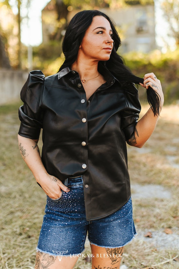 Mid Wash Rhinestone Unfinished Hem Shorts By L&B