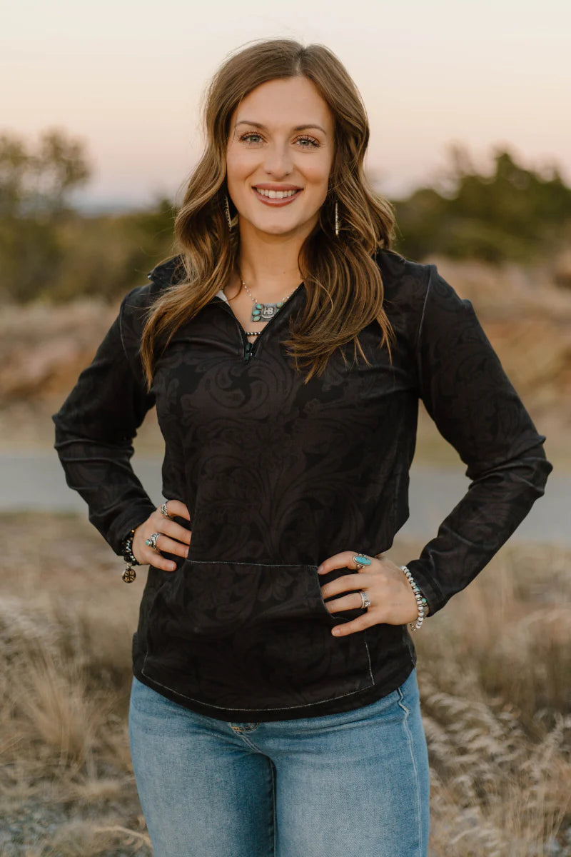 Tooled in Black Pullover By Sterling Kreek