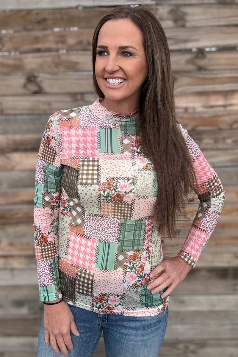 Mosaic Spring Mesh Top By Sterling Kreek