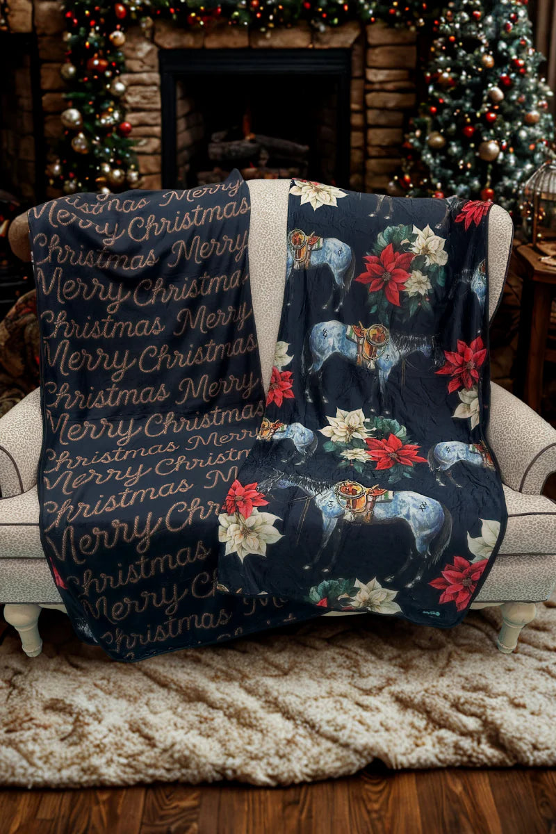 Branded Blu Christmas Blanket by Sterling Kreek