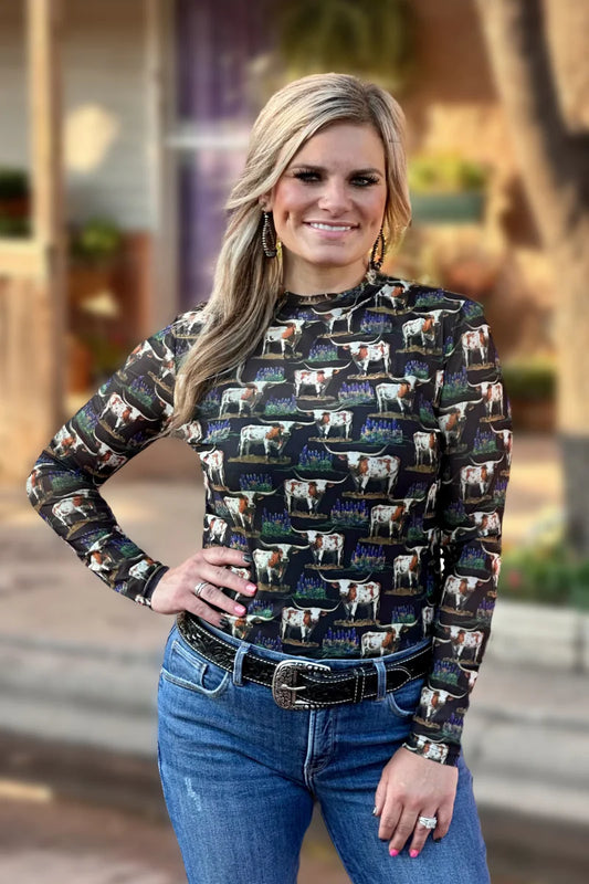 Somewhere In Texas Mesh Top By Sterling Kreek