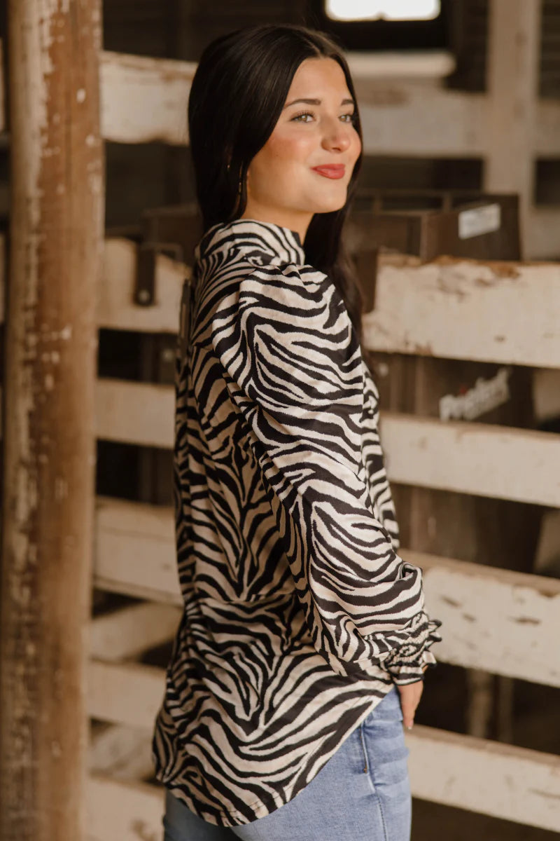 Canyon Call Top- Zebra By Sterling Kreek
