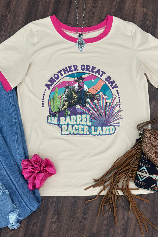 Barrel Racer Land Ringer Tee By Sterling Kreek