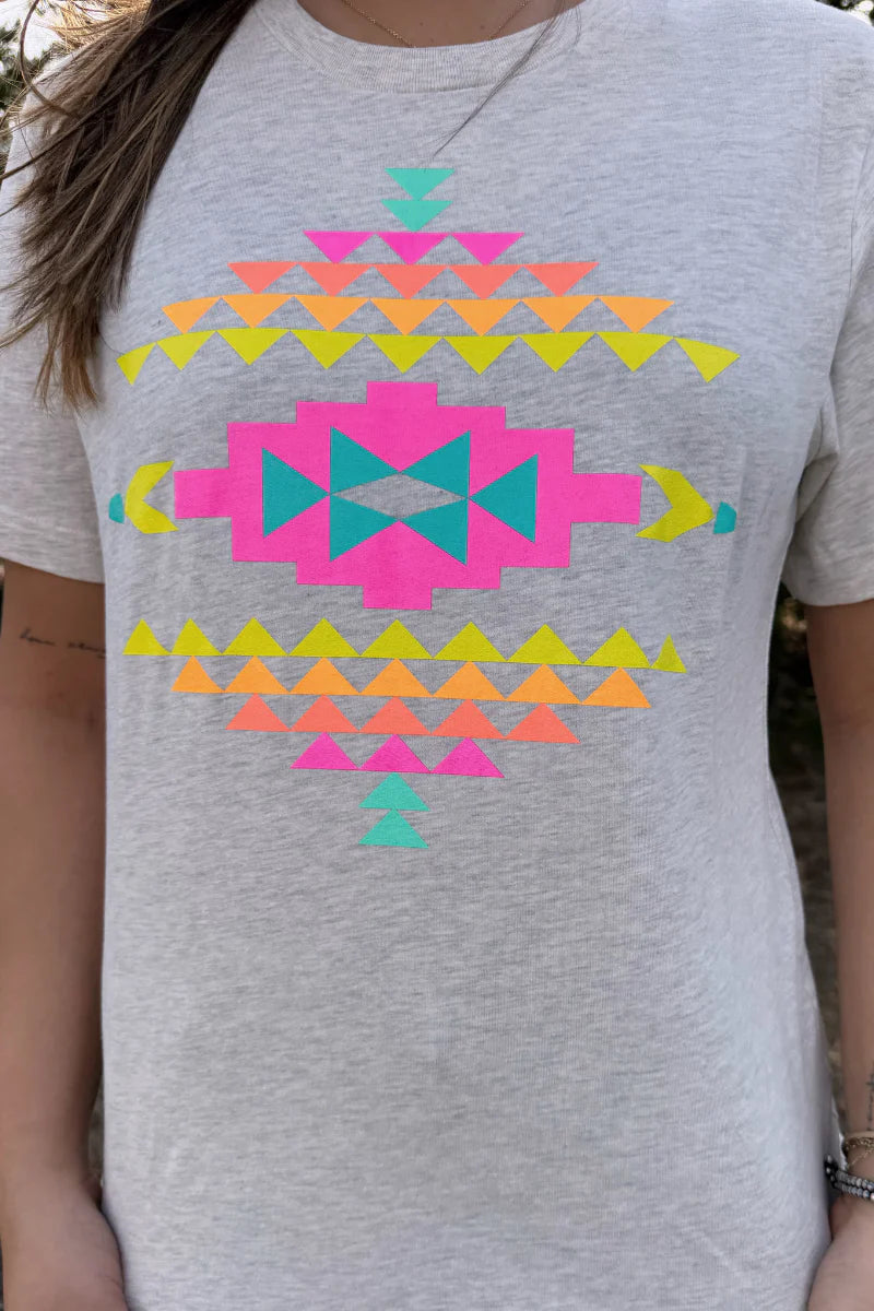Neon Wild West Aztec Tee By Sterling Kreek