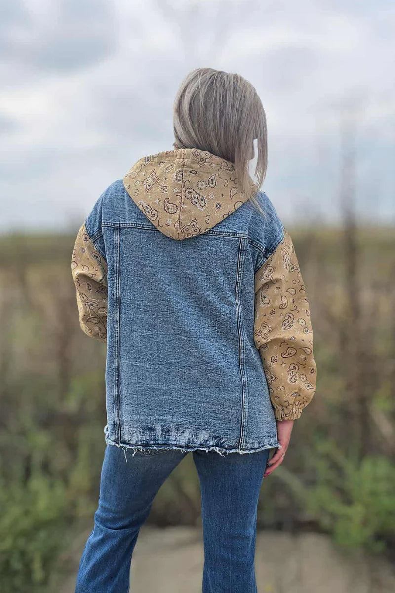 Bandana Country Denim Shacket By Sterling Kreek