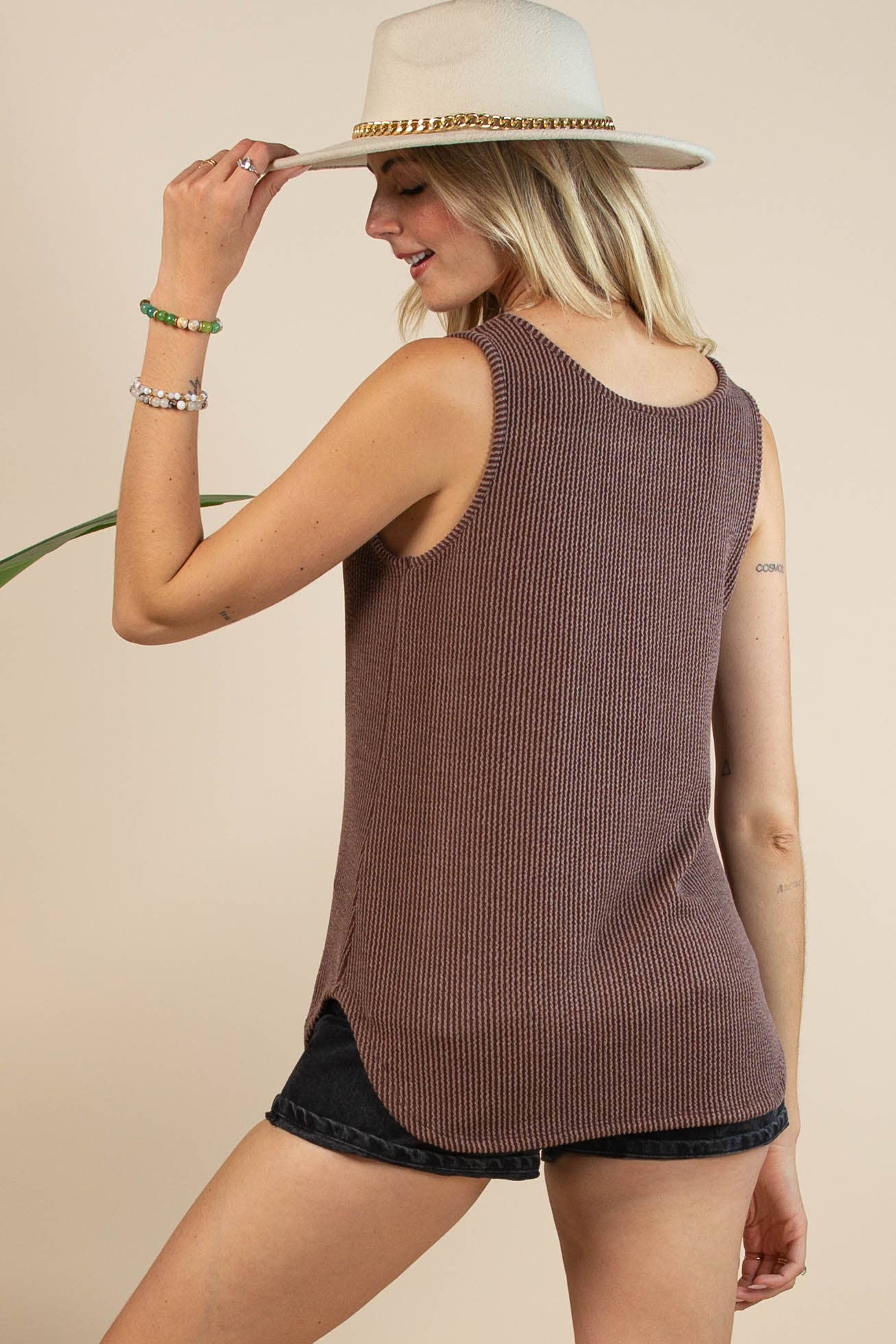 Thelma Western Keep On riding Graphic Rib Top