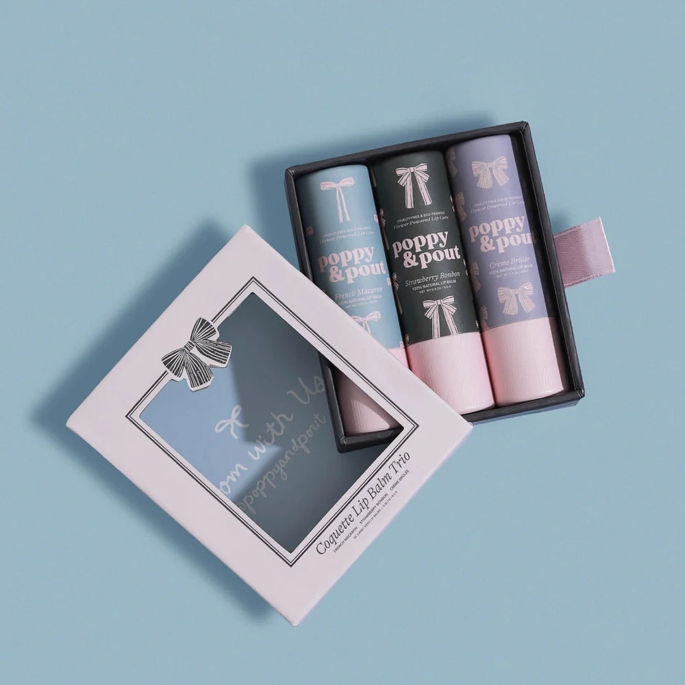 Coquette Gift Set Trio Lip Balm by Poppy & Pout