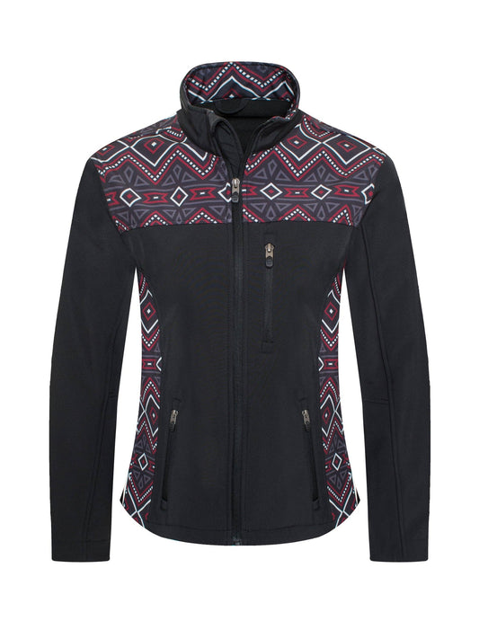 Black/Burg Aztec Print Jacket By Rodeo Clothing