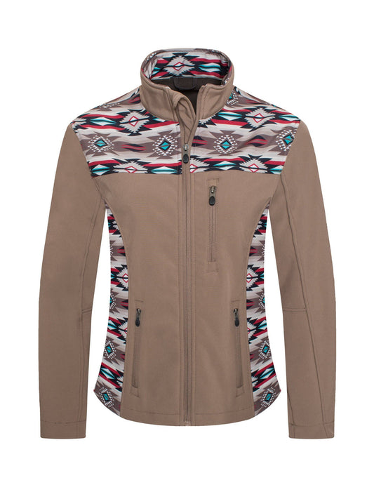 Khaki/Brown Aztec Print Jacket By Rodeo Clothing