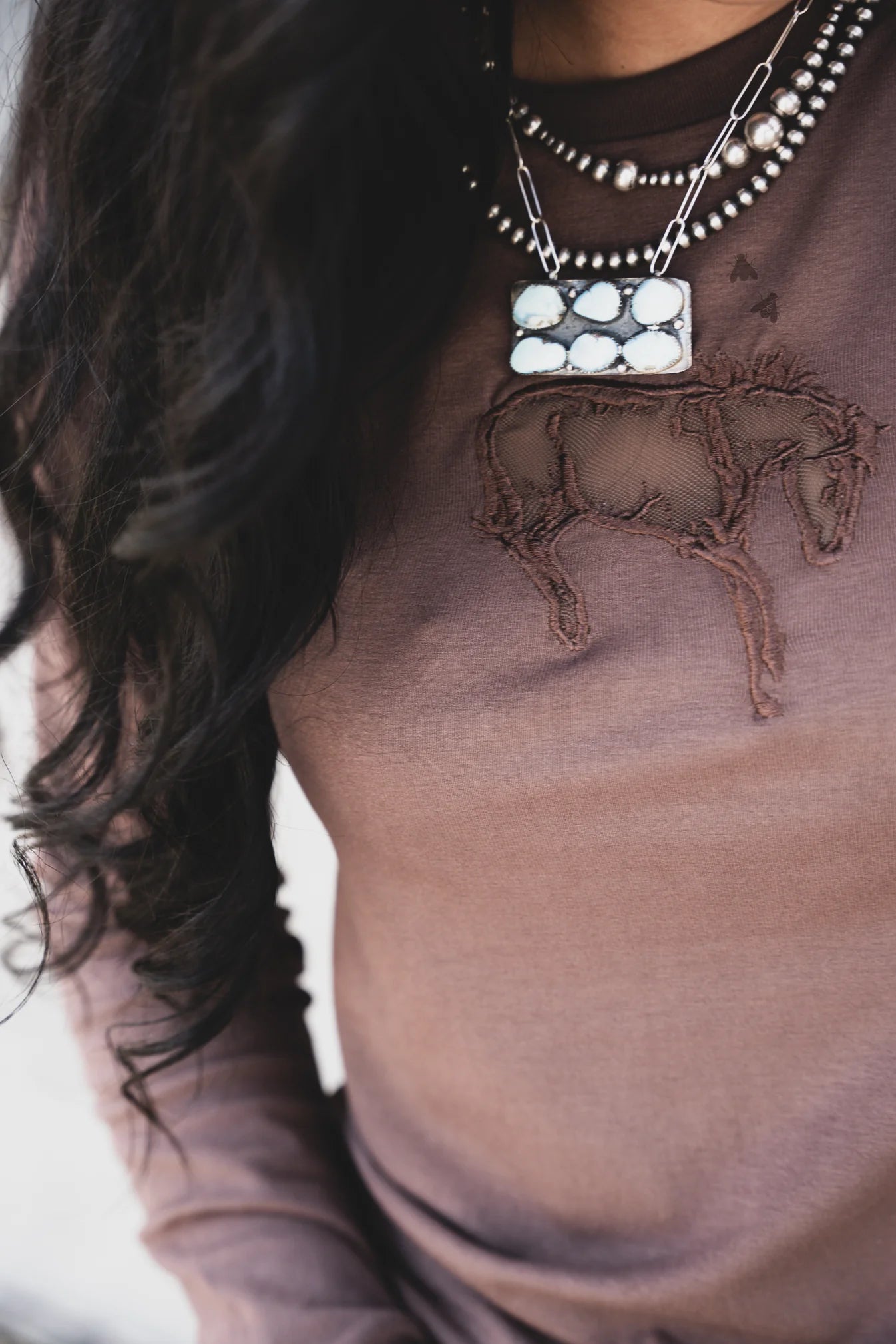 Mocha Buck Out Cut Out Long Sleeve By 2Fly