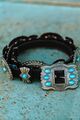 Black Suede Turq Stone Concho Belt By L&B