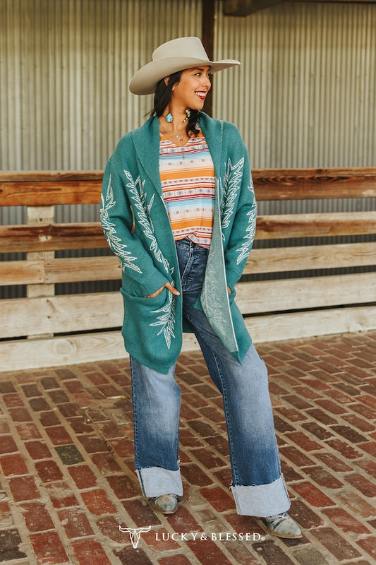 Jade Boot Stitch Knit Cardigan By L&B