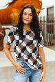 Rodeo Checkered Round Neck Top By L&B