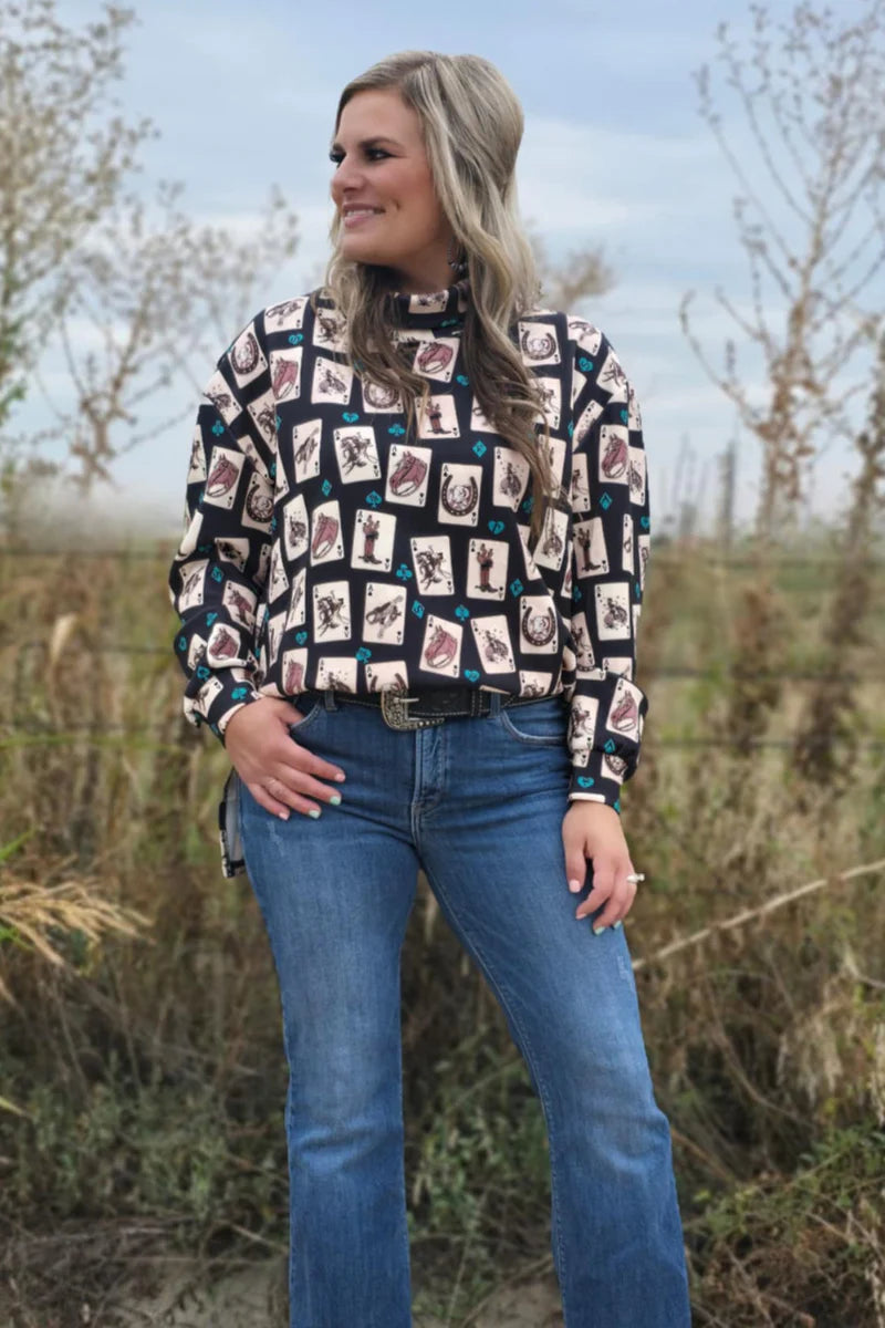 Luck Of The Brand Mock Neck By Sterling Kreek