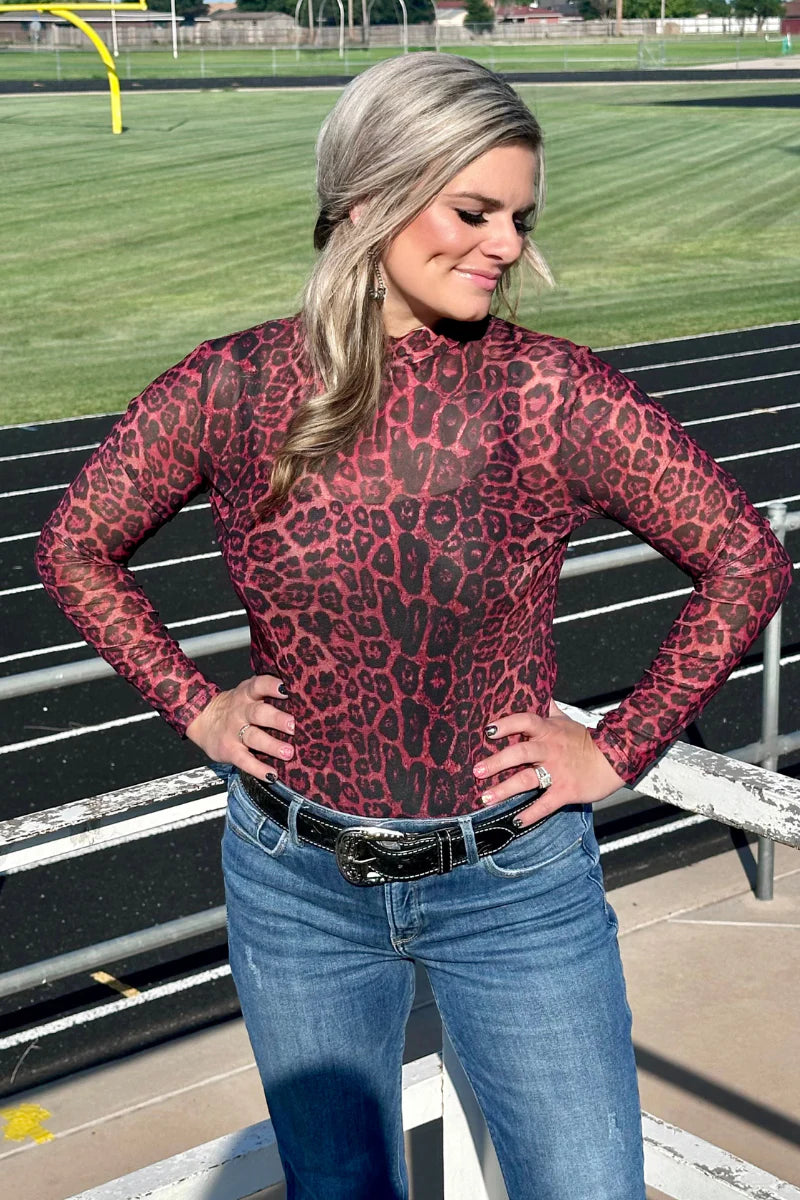 Sideline Spirit Maroon Mesh Top By Sterling Kreek