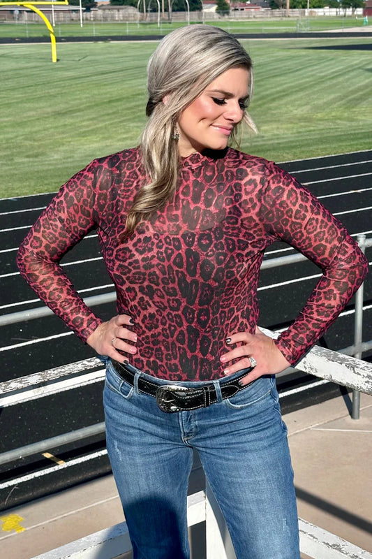 Sideline Spirit Maroon Mesh Top By Sterling Kreek