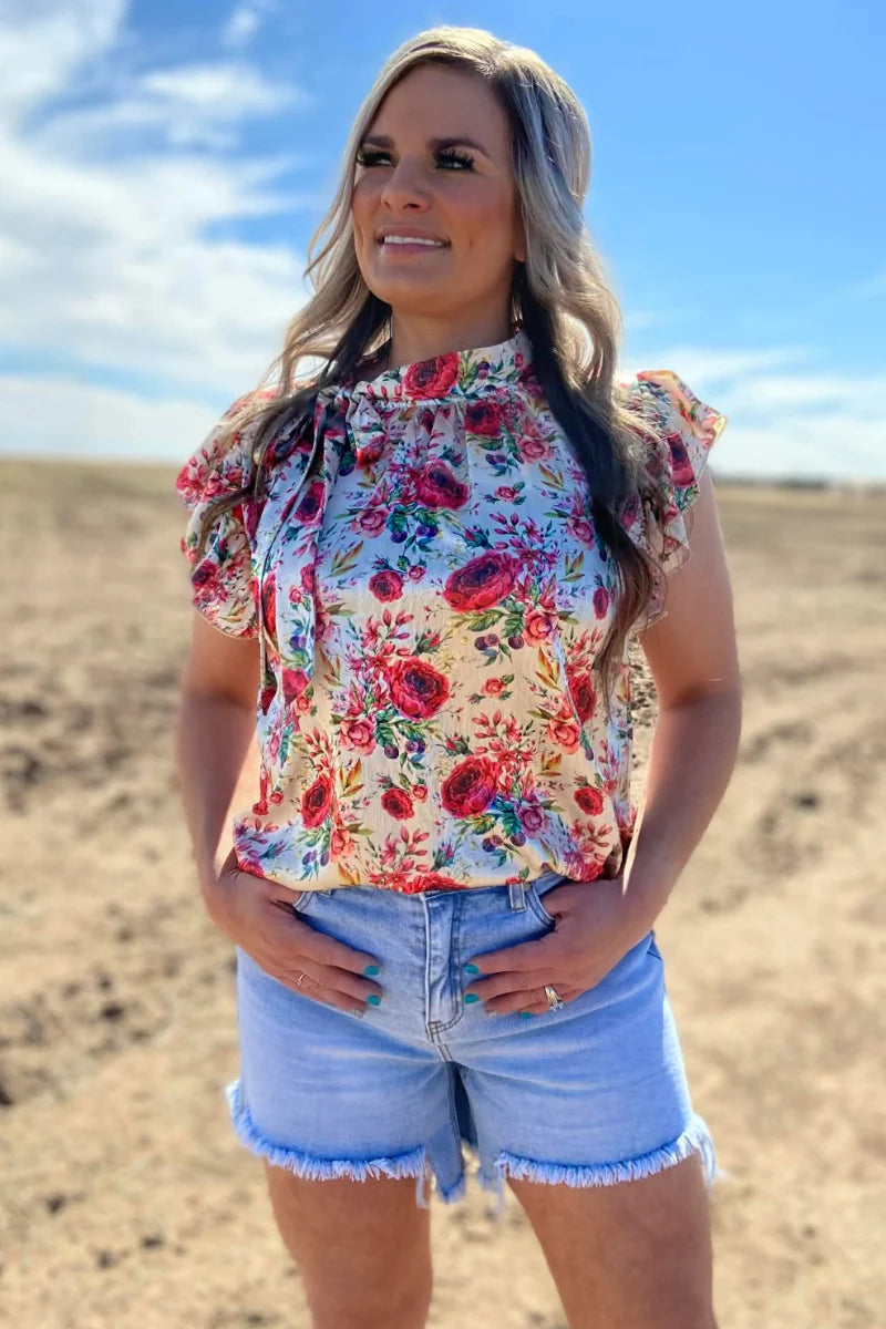 Porcelain Petals Top By Sterling Kreek