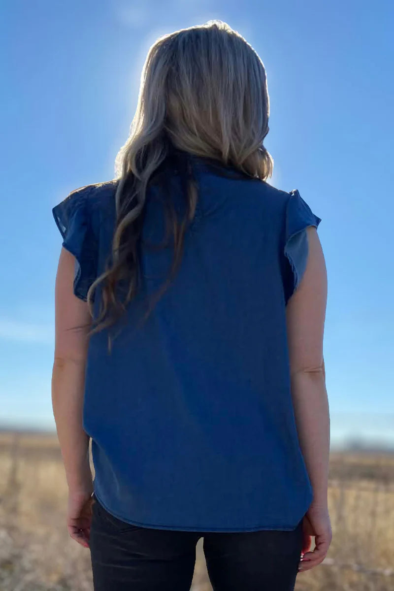 Babydoll Top Denim By Sterling Kreek