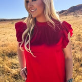 Babydoll Red Top By Sterling Kreek
