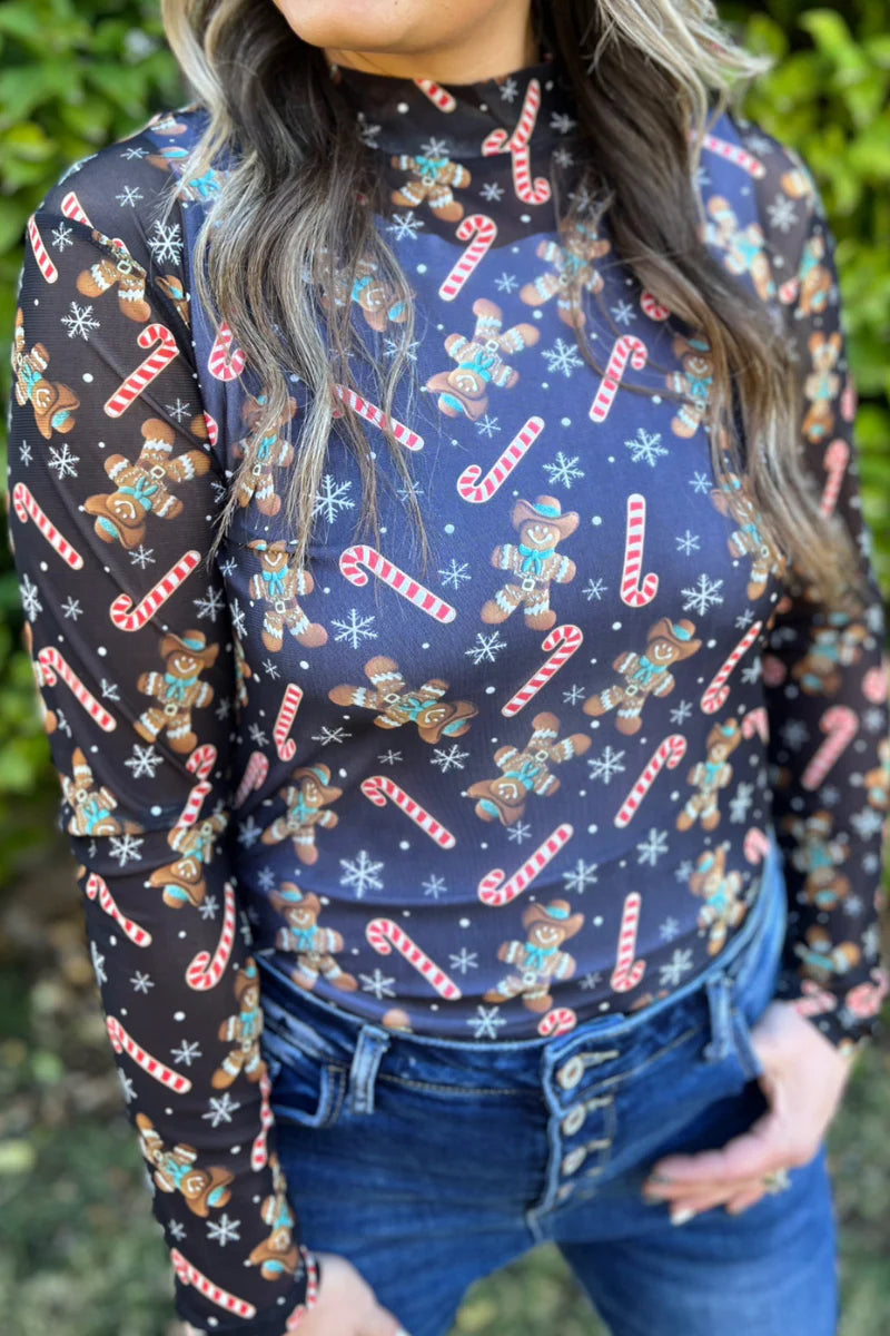 Candy Cane kreek Mesh Top By Sterling Kreek