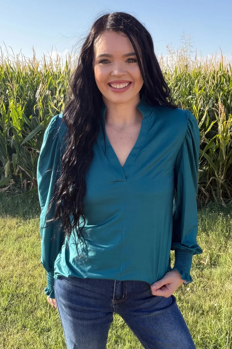 Canyon Call Teal Top By Sterling Kreek