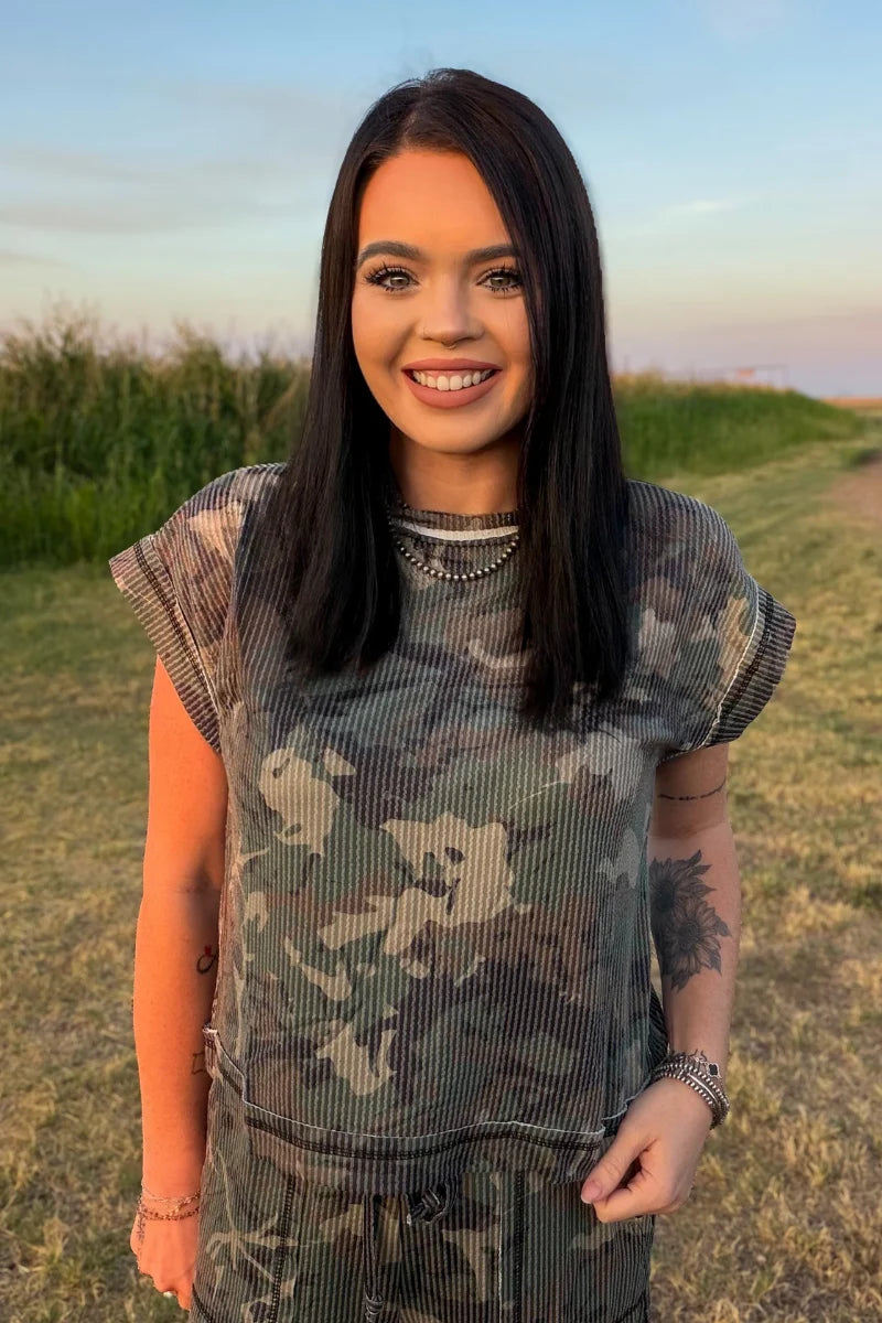 Canyon Camo SS Top By Sterling Kreek