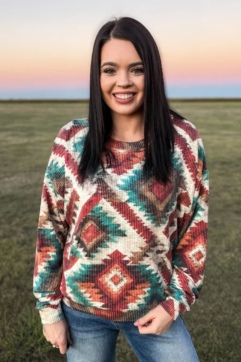 Country Rust LS Top By Sterling Kreek