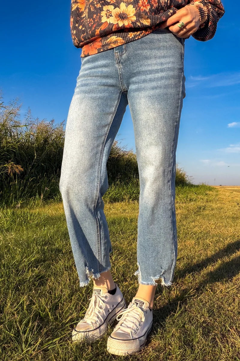 Outlaw Crop Jeans Light Wash By Sterling Kreek