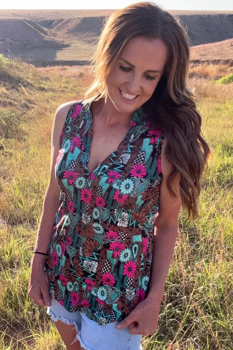 Pink Petal Tattoo Tank By Sterling Kreek