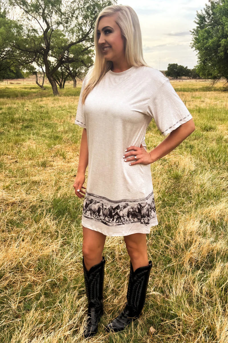Silver Spur T-Shirt Dress By Sterling Kreek