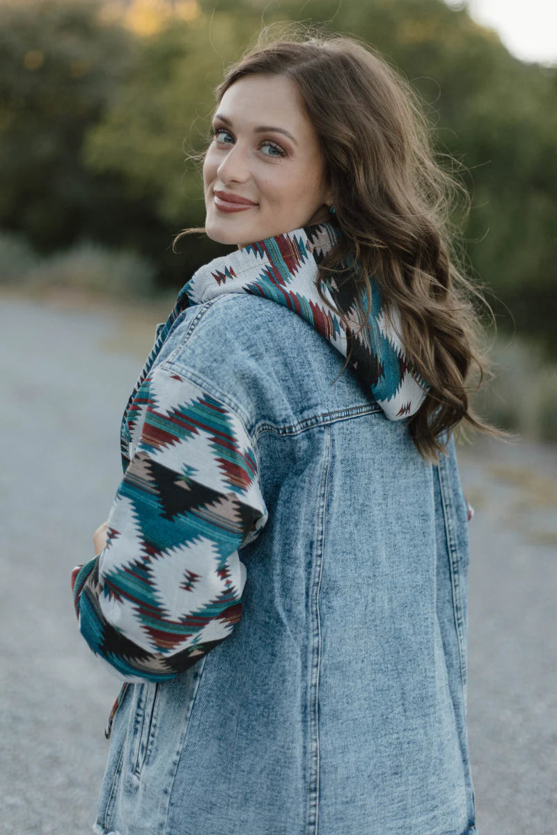 Southern Roots Denim Shacket By Sterling Kreek