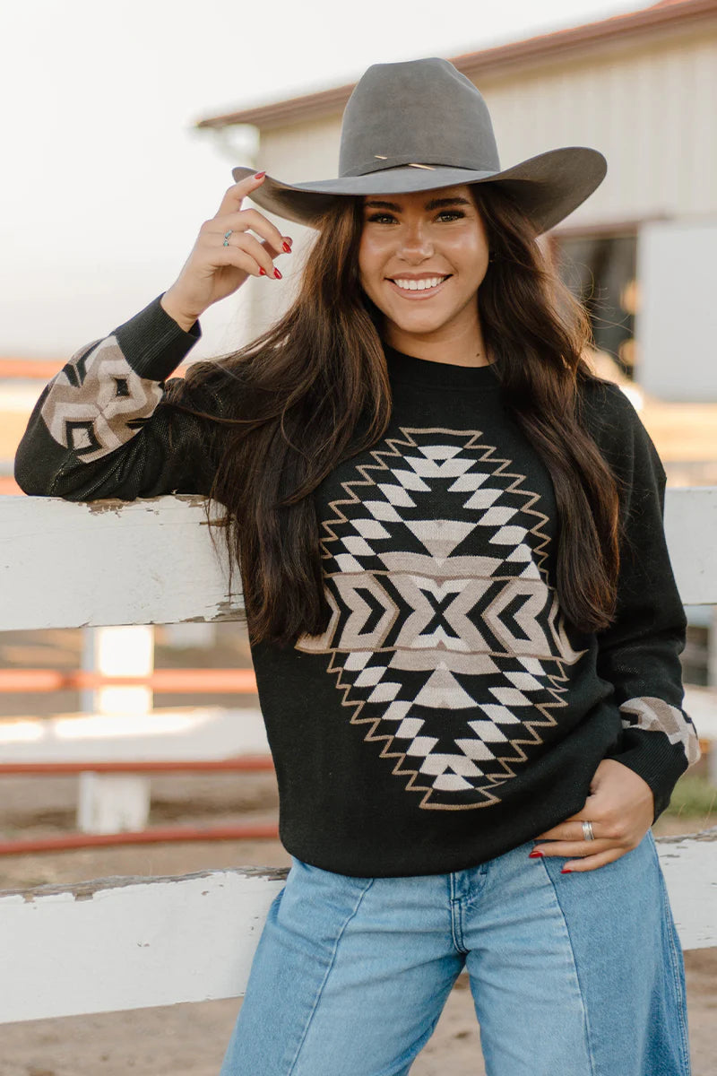 Night Aztec Sweater By Sterling Kreek