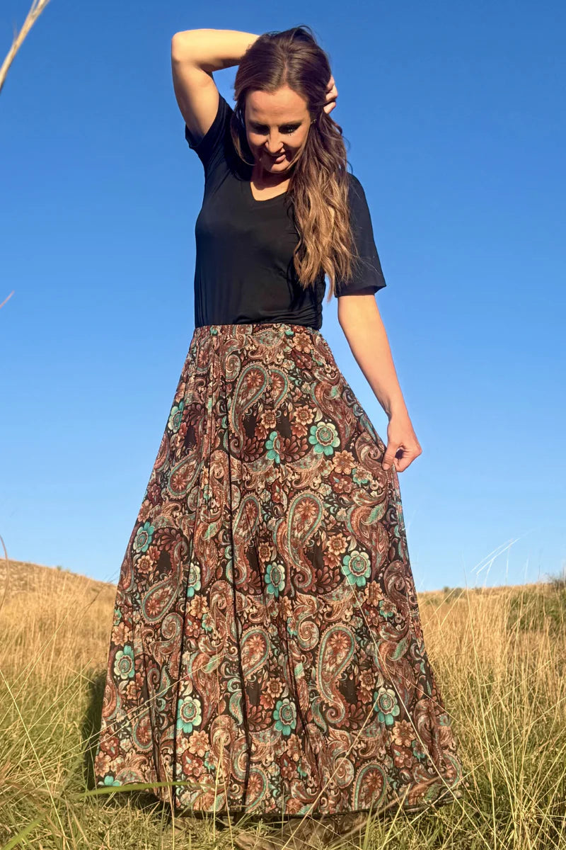 Sagebrush Swirl Maxi Skirt By Sterling Kreek