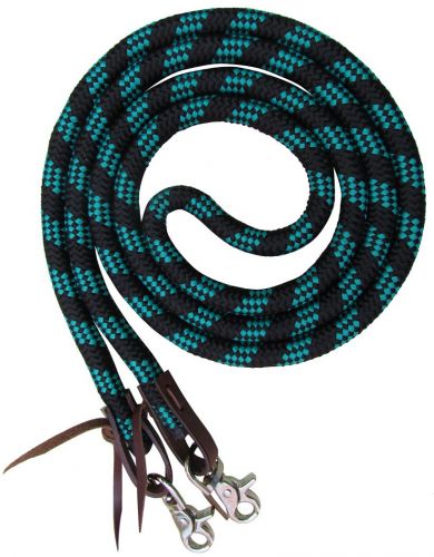 8ft Braided Nylon Stripe Barrel Reins