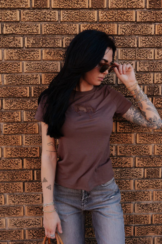 Buck Out Cut Out Mocha Tee By 2Fly