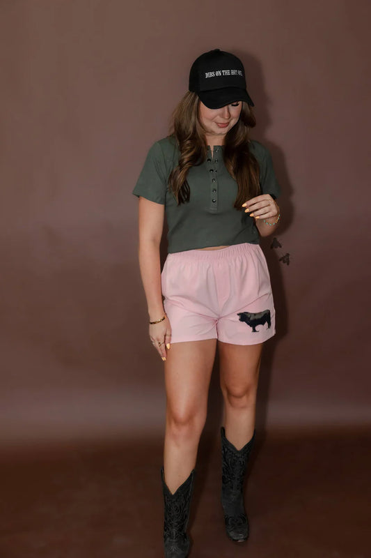Cattle Club Shorts Pink - Angus By 2Fly