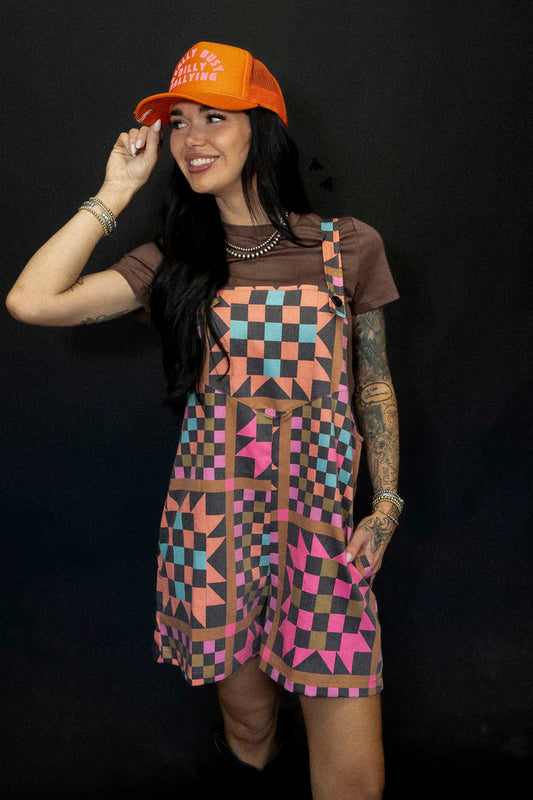Ranchhouse Stitch  Overalls Shorts By 2Fly