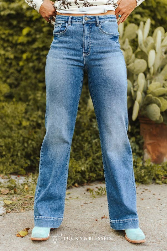 Stone Light Wash  Trouser Jeans (33.5in) By L&B